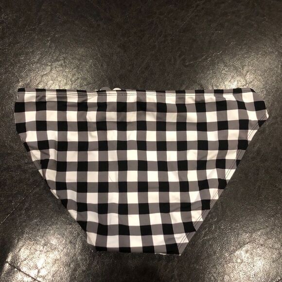 Loft Black and White Gingham Scalloped Bikini - Picture 2 of 3